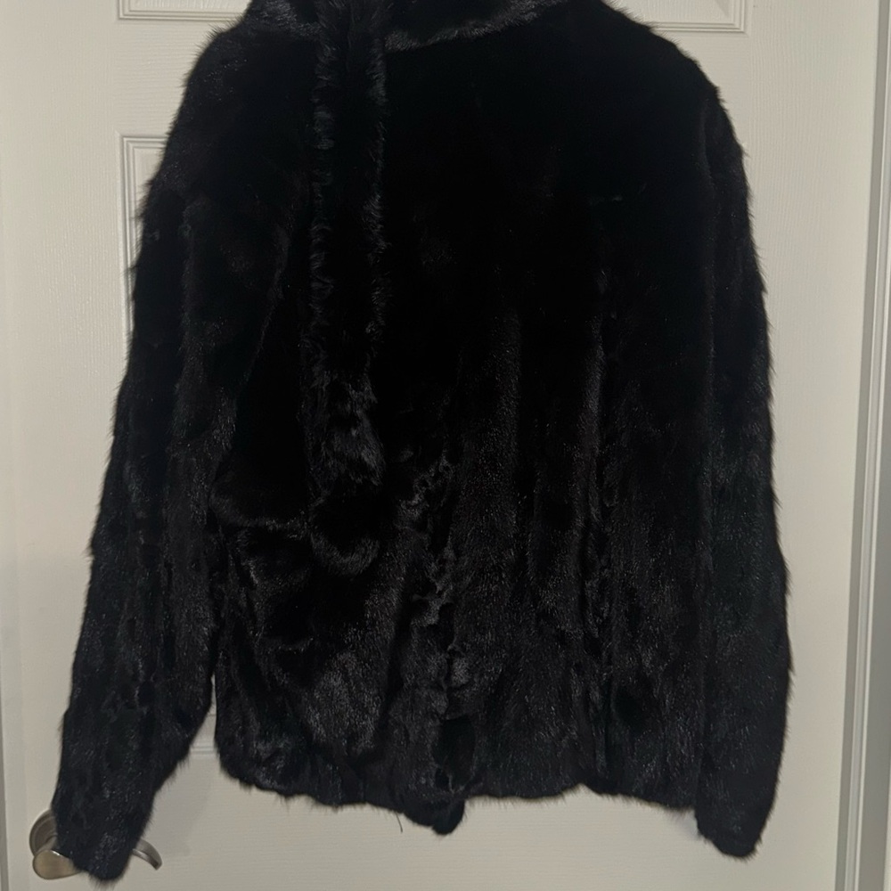 Elegant Black Faux Fur Jacket